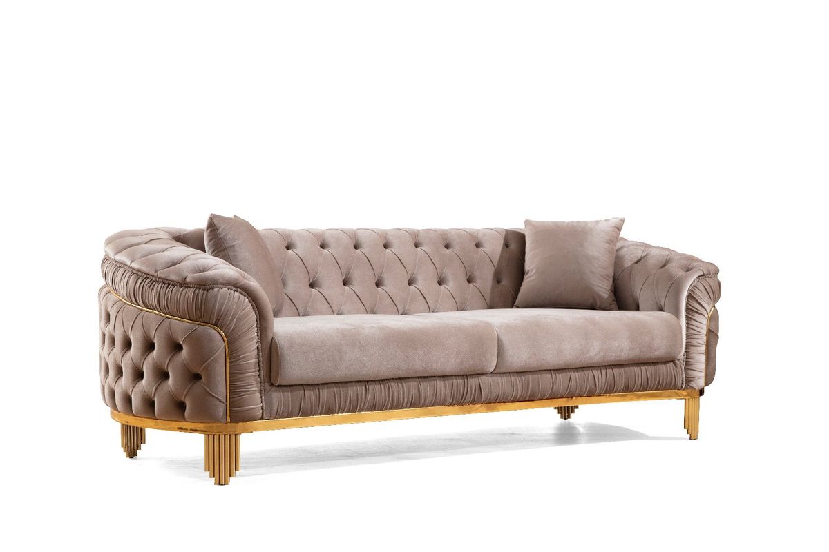 Galaxy Home Vanessa Sofa in Taupe - galleria furniture outlet