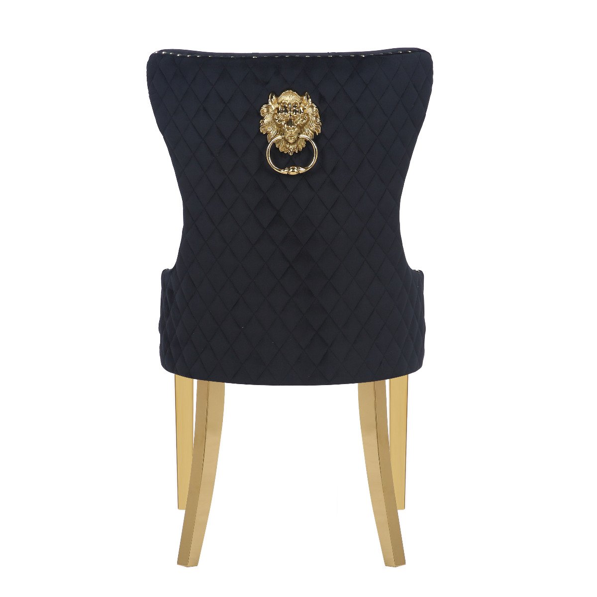 Galaxy Home Simba Gold Legs Dining Chair (Set of 2) in Black
