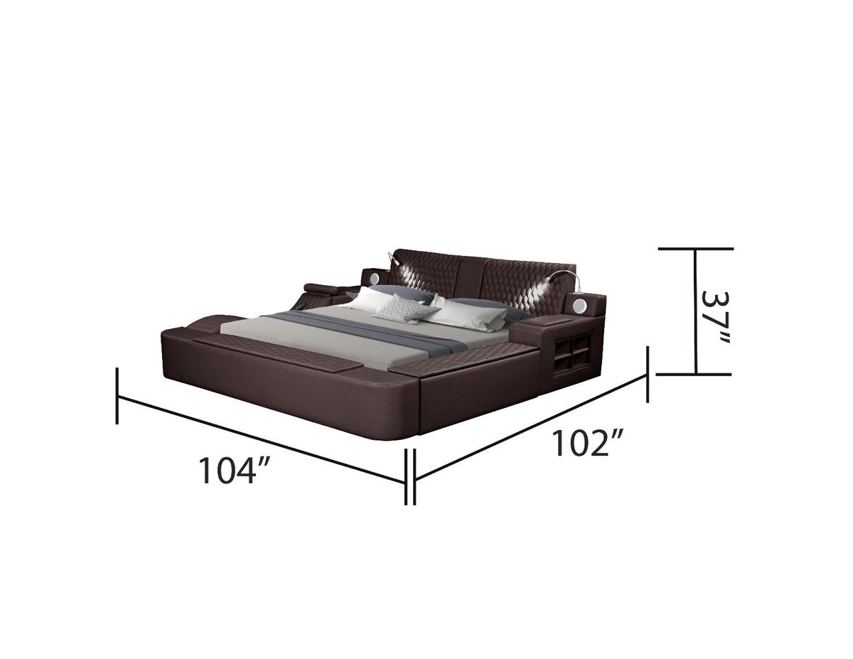 Galaxy Home Zoya King Bed in Brown
