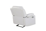 U6026 Blanche White Glider Recliner with LED