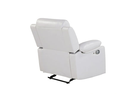 U6026 Blanche White Glider Recliner with LED