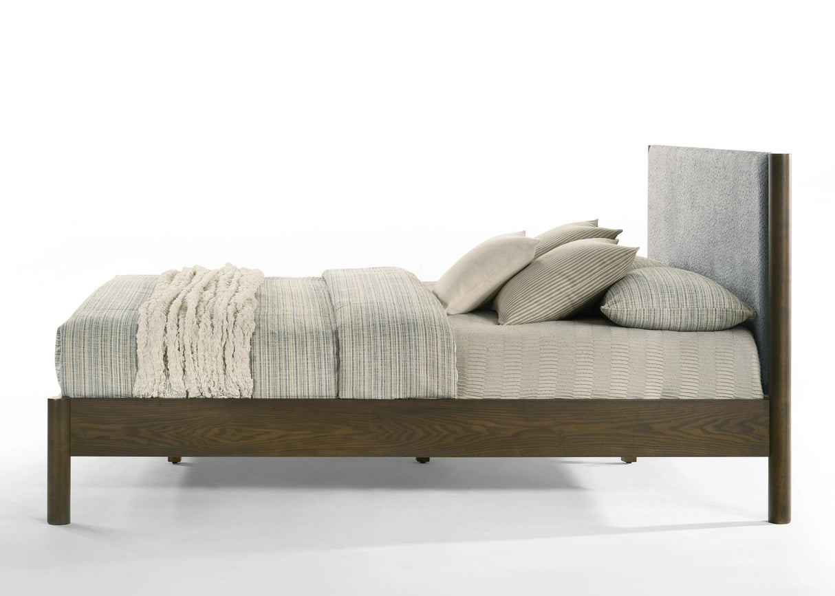 Carolina - Modern Grey Fabric + Wenge Bed