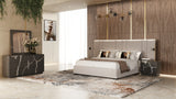 Penelope - Modern Beige Velvet Bed