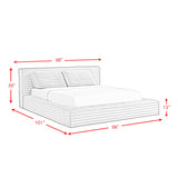 Rosebery UPH Bed with 2 Pillows in Light Grey Corduroy