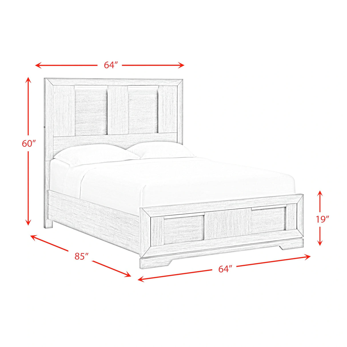 Kelis Panel Bedroom Set with LED