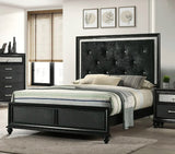 Crown Mark Furniture Lila Queen Upholstered Panel Bed in Black B4398-Q image