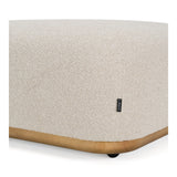 Evans - Contemporary Off-White Fabric Ottoman