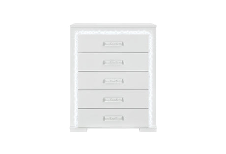 Naomi Silver Marble Chest with LED