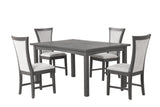 Flair 60" Dining Table & 4 Chairs (5 Pc Set)-Gray