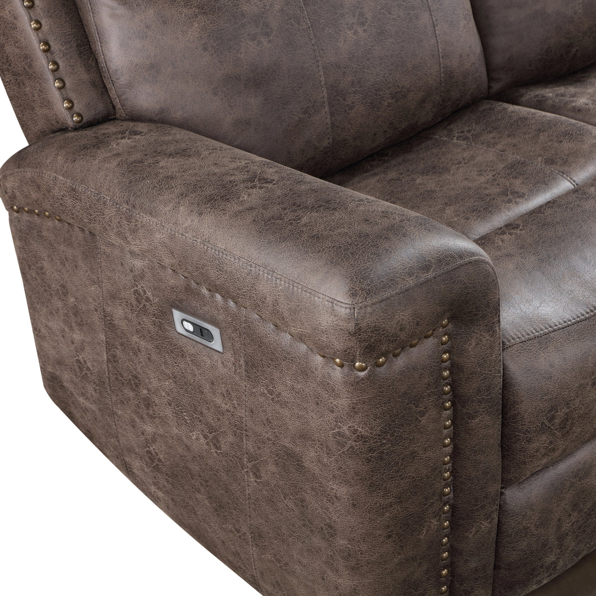 Quade Sofa W/Pwr Fr-Mocha