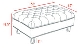Lucas Grey Velvet Ottoman