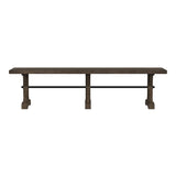 Yellowstone Dining Bench with Metal Bar cross in Medium Brown