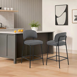 Blythe Gray Vegan Leather Counter Chair (2 Per Carton)