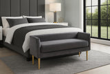 Audrey Grey Velvet Bench
