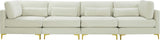 Julia Cream Velvet Modular Sofa (4 Boxes)