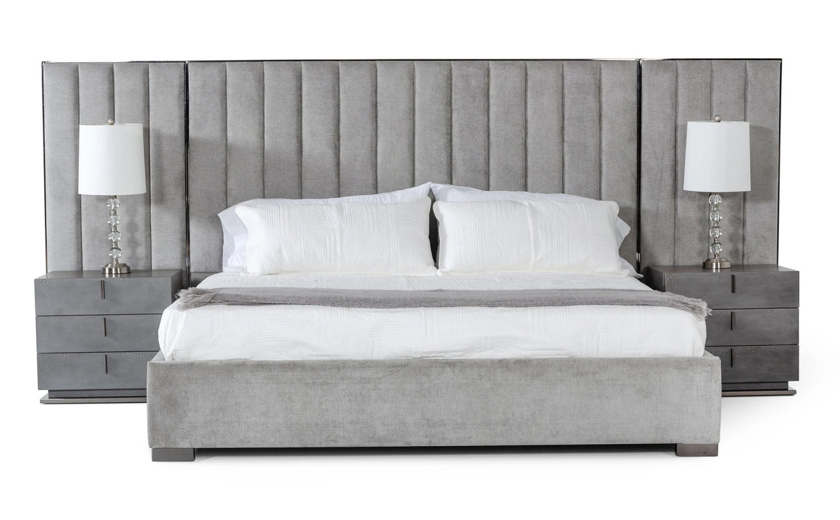 Buckley - Grey & Black Stainless Steel Bedroom Set