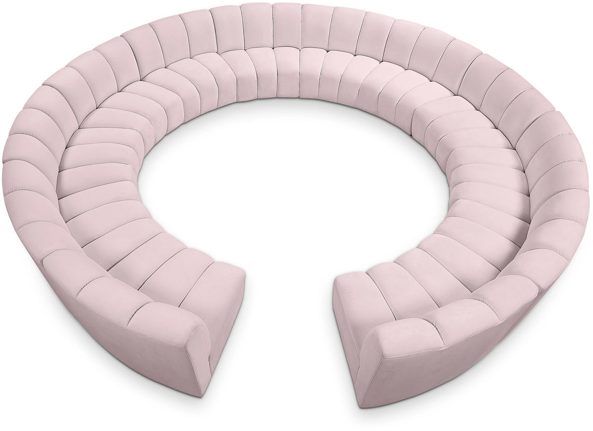 Infinity Pink Velvet 12pc. Modular Sectional