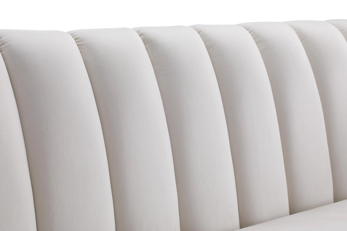 Dixie Cream Velvet Loveseat