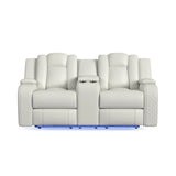 Carlo Power Motion Loveseat with Power Headrest, Console and LED