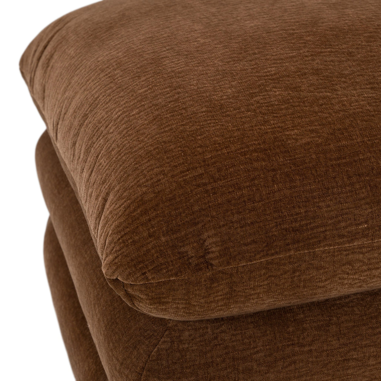Crockett - Modern Brown Fabric Ottoman