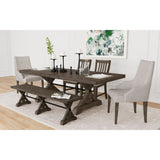 Yellowstone Dining Table with 2x12"" Leaves in Medium Brown