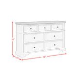 Eastwood Youth 7-Drawer Dresser in Brown and Off-White