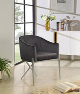 Xavier Grey Velvet Dining Chair
