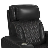 Prime Time P3 Recliner with LED and wireless charger pocket in Jett Black with Red Stitching