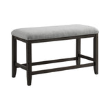 Elodie Counter Bench with Grey Fabric in Charcoal