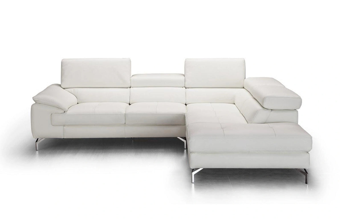 J&M Furniture Nila Right Hand Facing Chaise Sectional in White