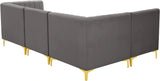 Alina Grey Velvet Modular Sectional