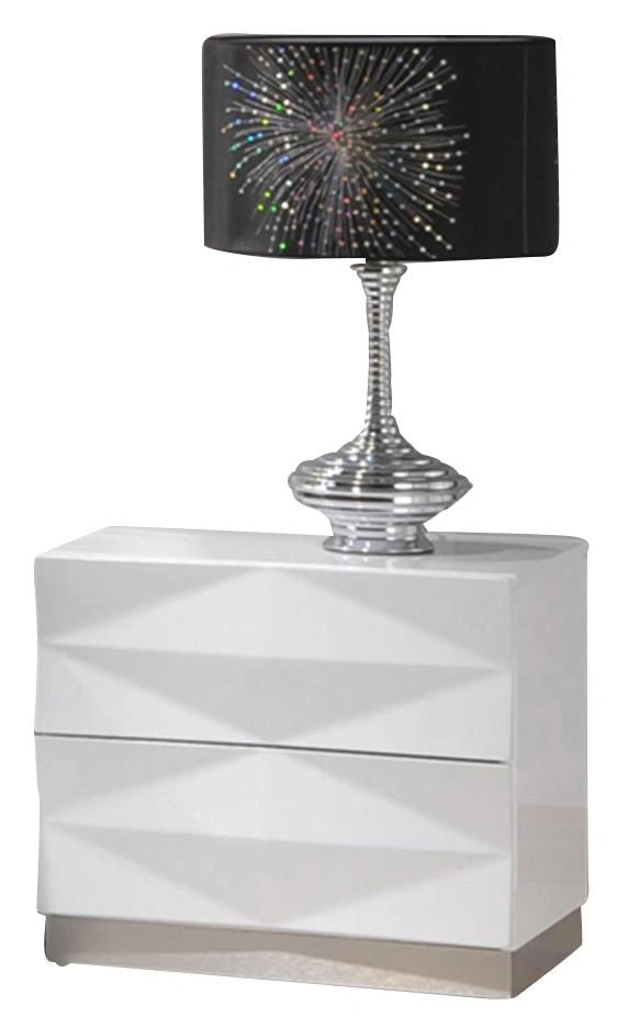 J&M Furniture Verona Nightstand in White Lacquer