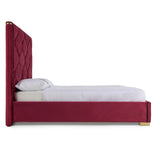 Janet - Modern Red Velvet + Gold Bed