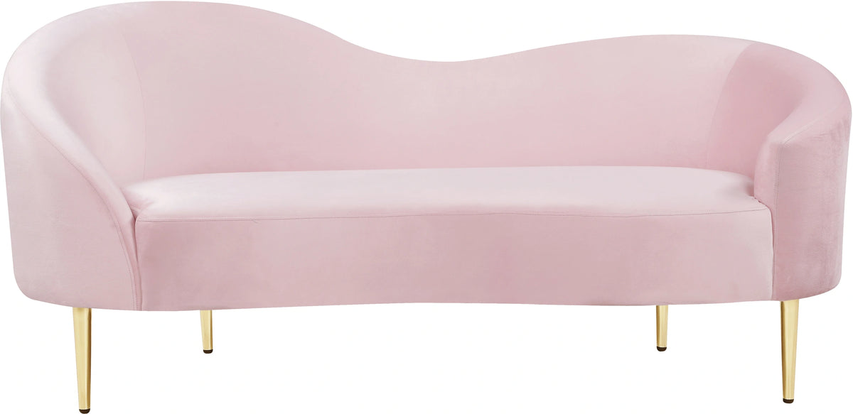 Ritz Pink Velvet Loveseat
