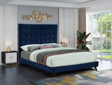 Elly Navy Velvet Full Bed