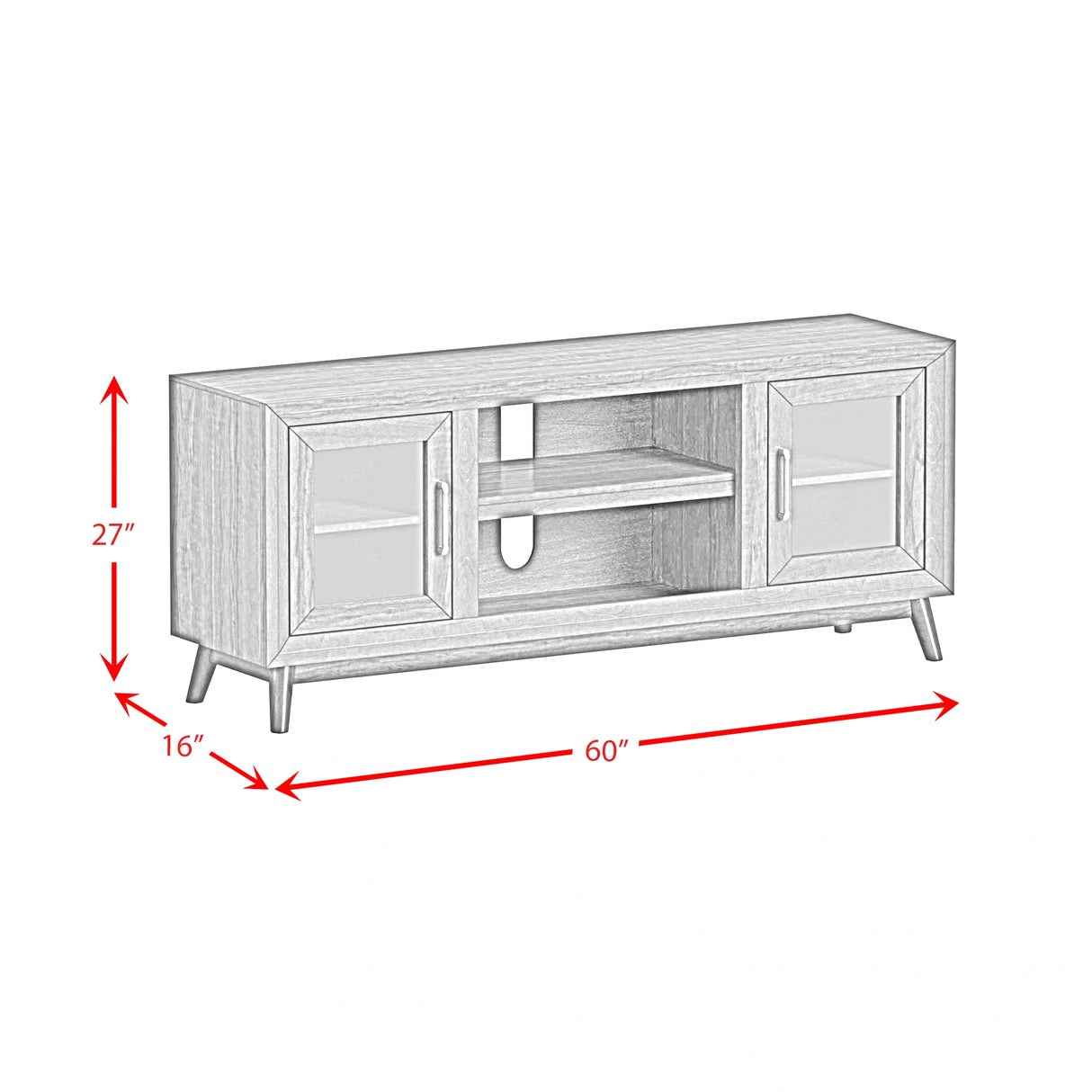 Santa Barbara TV Console in Walnut