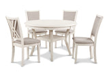 AMY 5PC ROUND DINING SET- BISQUE