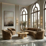 Sheth - Modern Brown Fabric Accent Chair