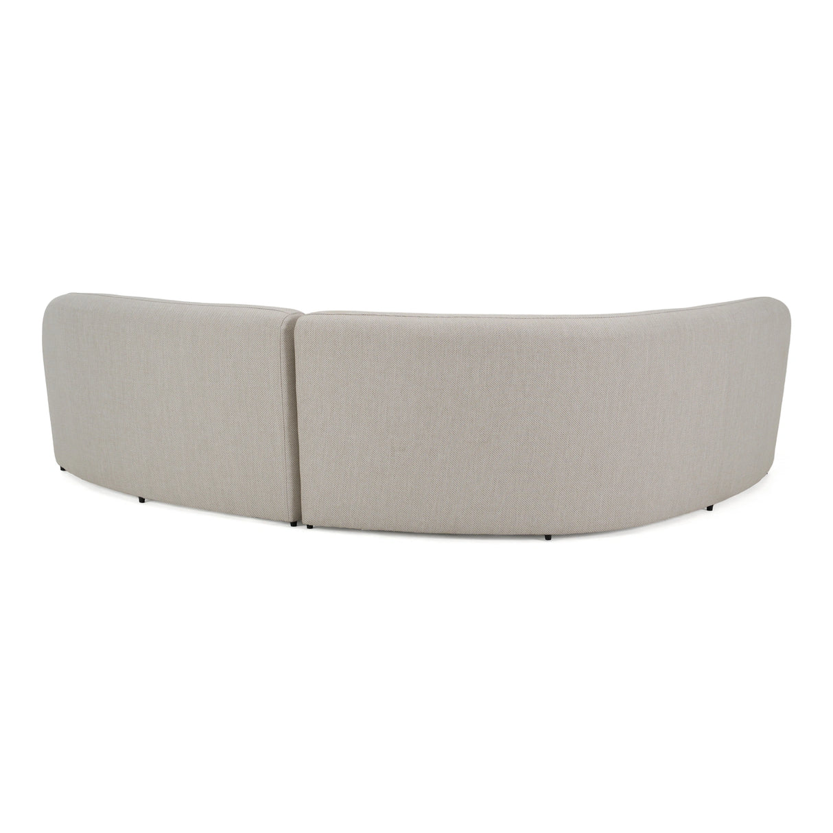 Lucena - Outdoor Oyster Olefin Fabric Curved Sectional Sofa