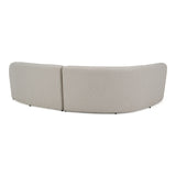 Lucena - Outdoor Oyster Olefin Fabric Curved Sectional Sofa