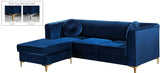Eliana Navy Velvet 2pc. Reversible Sectional