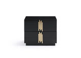 Token - Modern Black + Gold Bed + Nightstands