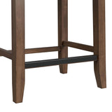 Santa Barbara Kitchen Island & 2 Counter Stools with Dark Grey Fabric in Walnut