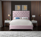 Cruz Pink Velvet King Bed