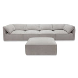 Gene - Modern Light Grey Fabric Modular Sectional Sofa-5-Piece Sectional