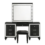 VALENTINO VANITY TABLE STOOL-BLACK