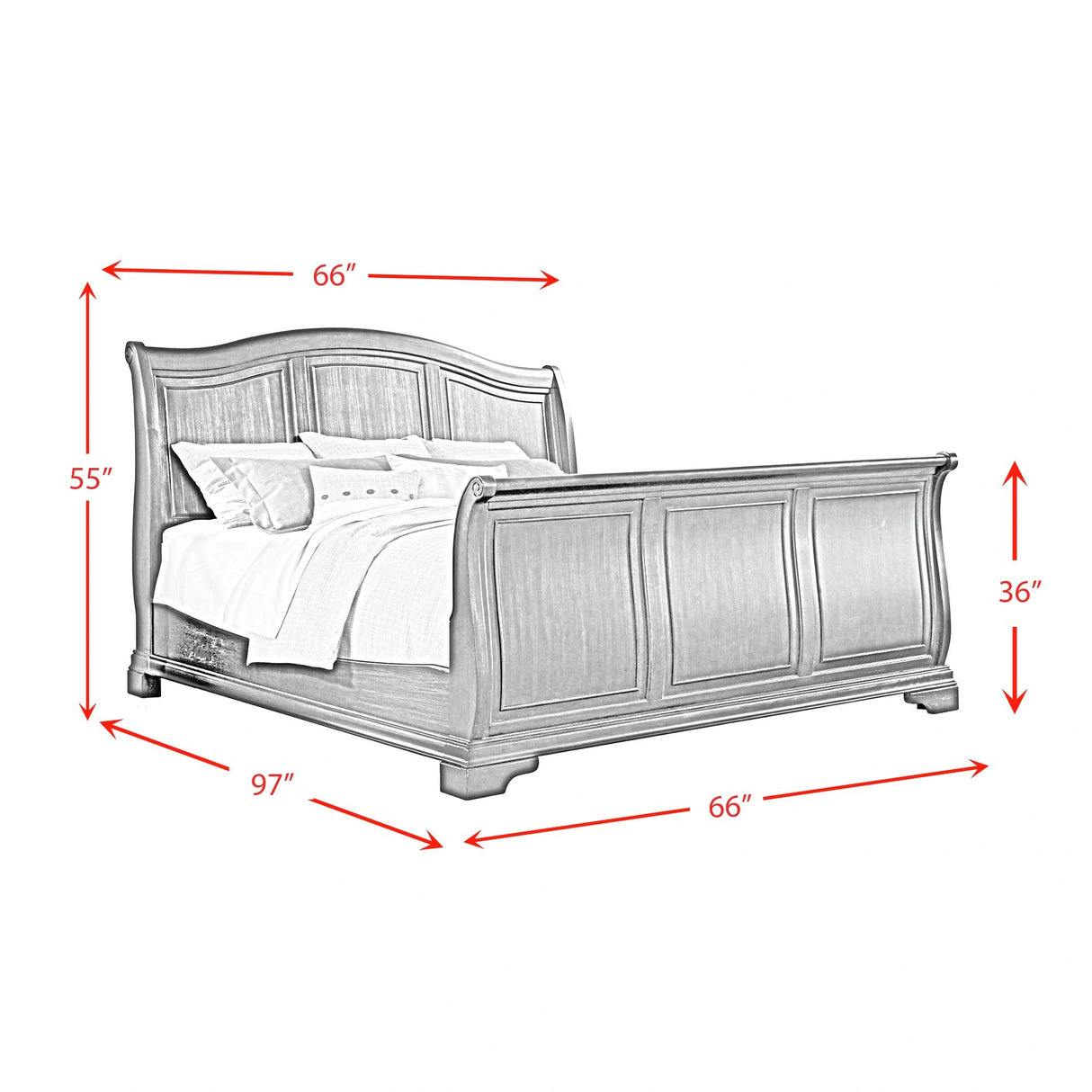 Cameron Cherry Sleigh Bedroom Set