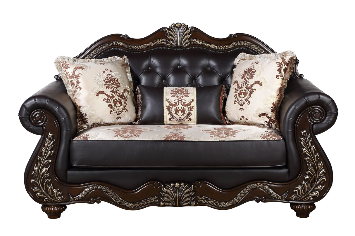 Maximus Loveseat Frame, Seat Cushions, Arms, Legs & 3 Pillows