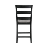 Martin Side Chair with Grey Fabric - Black Finish (2 Per Carton)