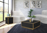 Glitz Black Faux Marble End Table